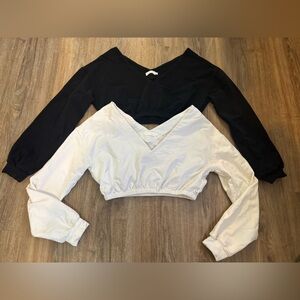 Meshki Black and White Crop Tops
